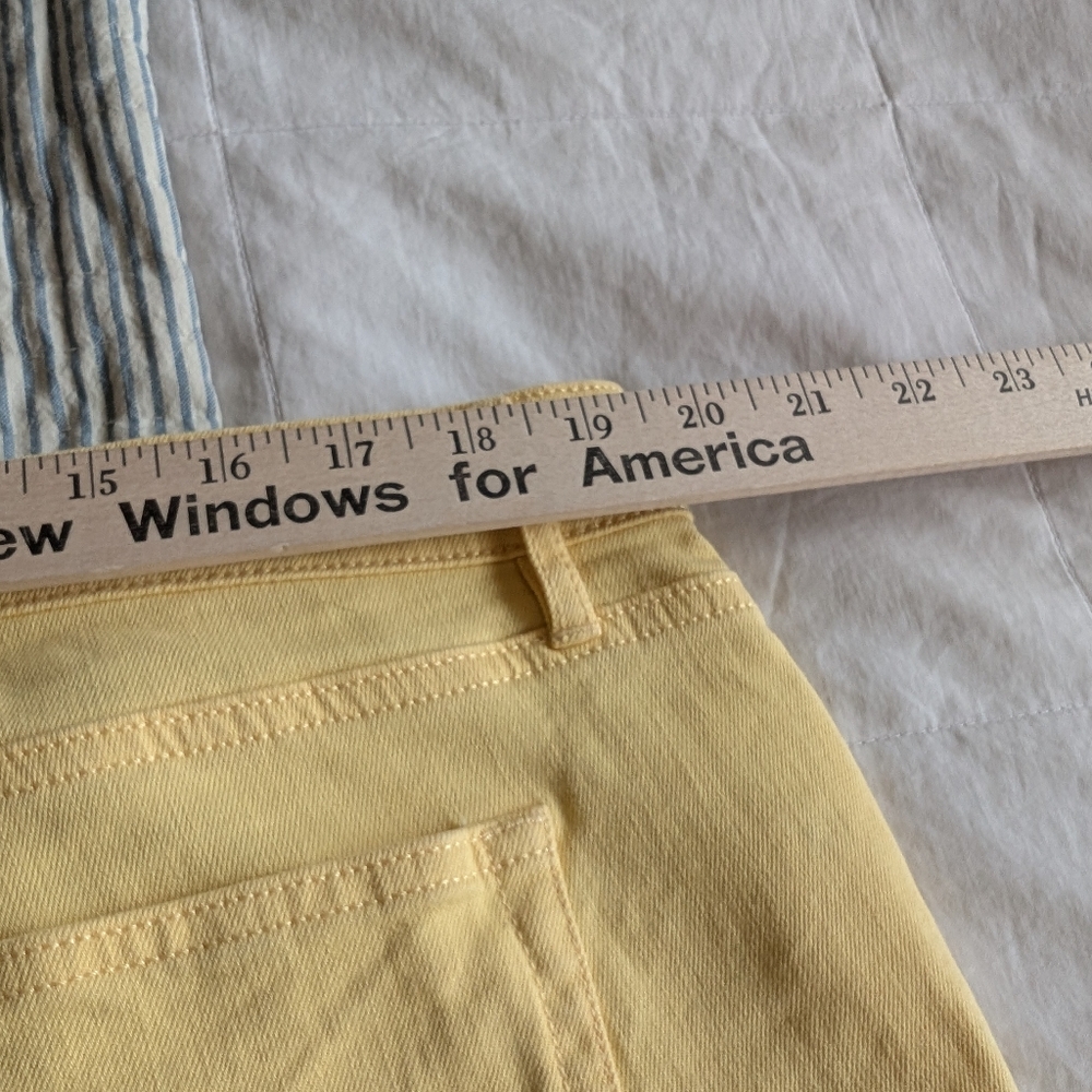 Loft Outlet Yellow Women's Jeans 16 Fringe Scallop Cuff - Picture 2 of 6